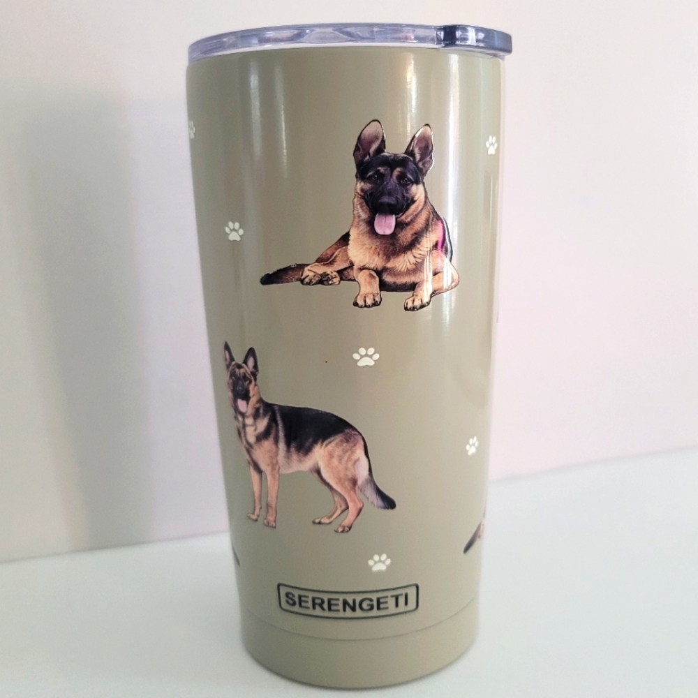 E&S Imports 7" German Shepherd Serengeti Tumbler Hot or Cold Beverages Tumblers - Picture 8 of 12